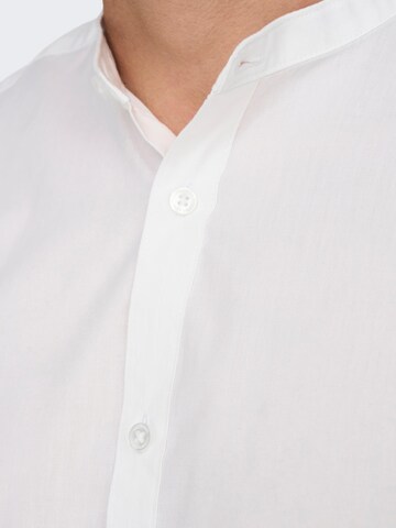 Slim fit Camicia 'Sane' di Only & Sons in bianco