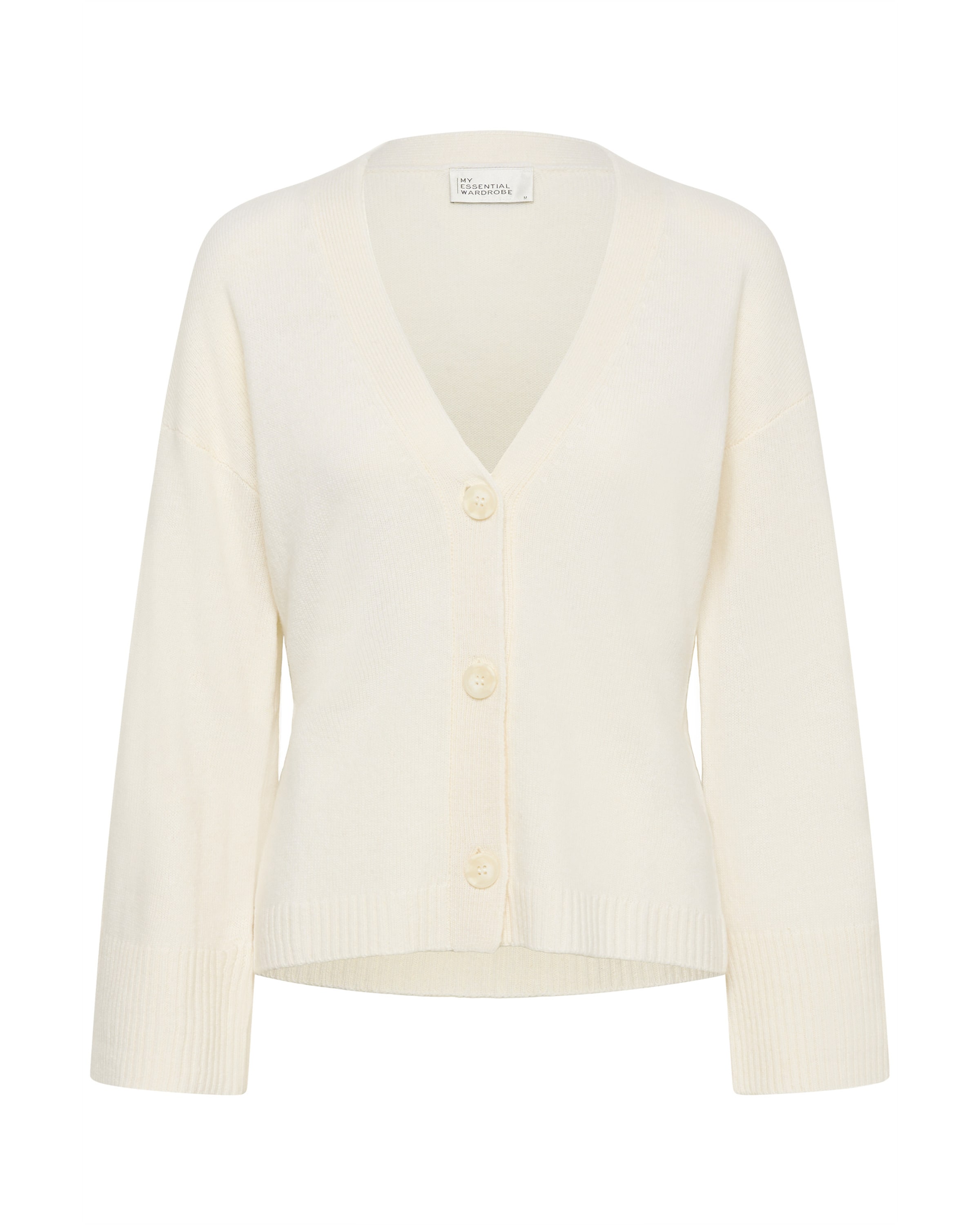 My Essential Wardrobe Strickjacke 'Huxi' in Weiß: Vorderseite