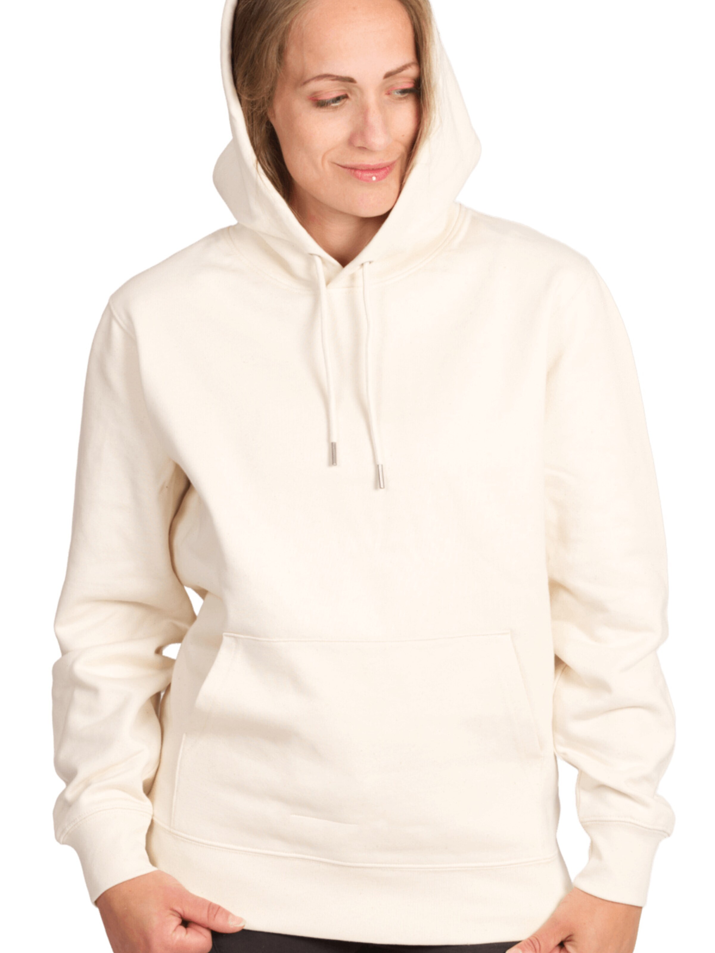 Life-Tree Pullover 'Organic Fairwear Hoodie Unisex Natural Raw Maple Island'‌ in Beige: Vorderseite
