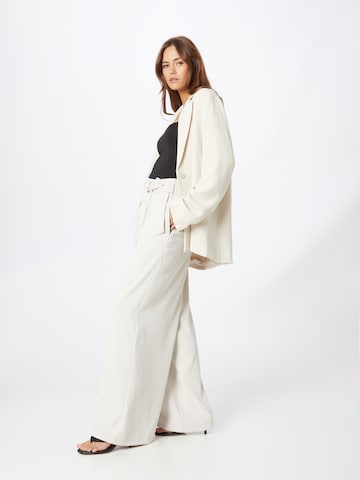 ABOUT YOU Wide leg Pleat-Front Pants 'Gina' in Beige
