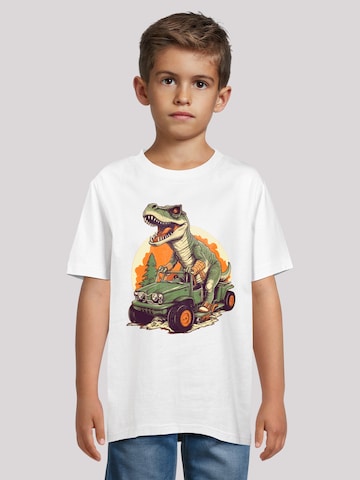 F4NT4STIC Shirt 'Monster Truck Cooler Dinosaurier' in White: front