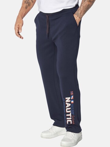 Jan Vanderstorm Loosefit Sportbroek ' Holdhelm ' in Blauw: voorkant