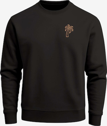 Neverless Sweatshirt 'Palm Lineart Logo' in Schwarz: Vorderseite