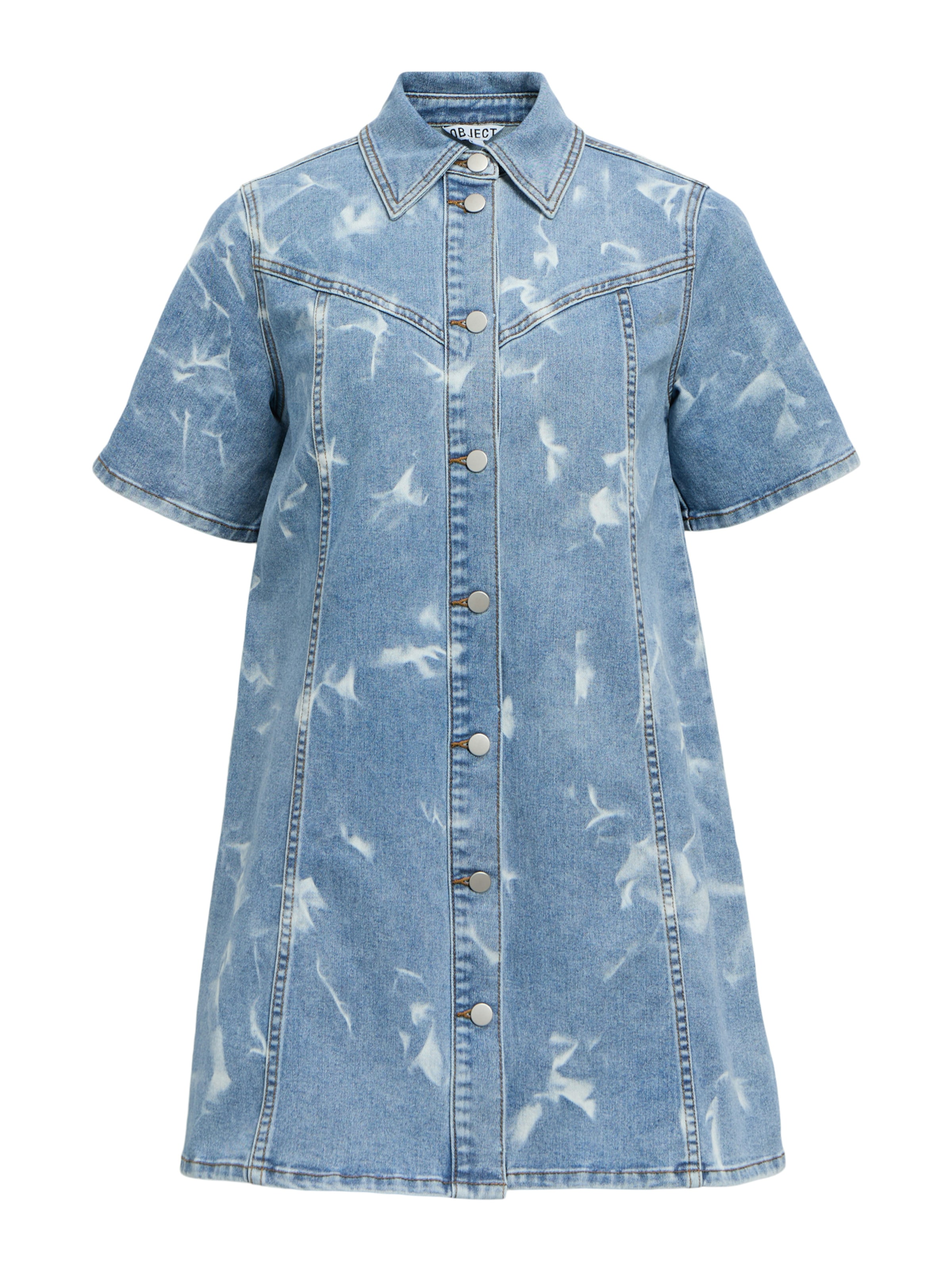 Rochie tip bluză de la OBJECT pe albastru: față