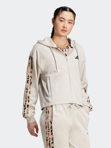 Bluză cu fermoar sport de la ADIDAS SPORTSWEAR pe gri: față