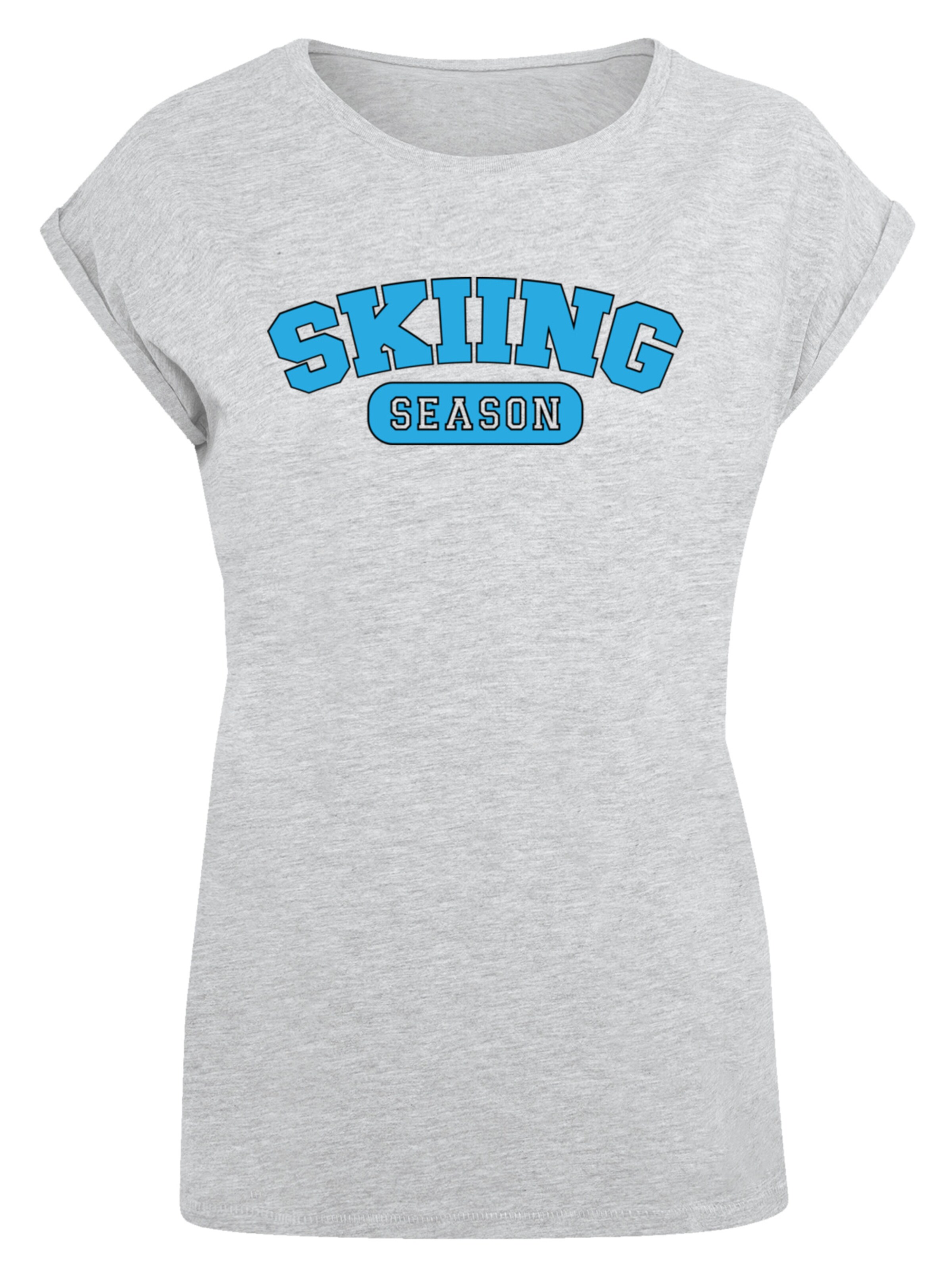 F4NT4STIC T-shirt 'Skiing Season Winter Sport' en bleu / gris, Vue avec produit