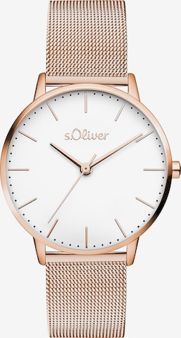 Montre à affichage analogique s.Oliver en or : devant