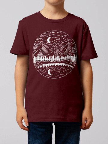 watabout.kids Shirt 'Mountains By Night' in Red: front