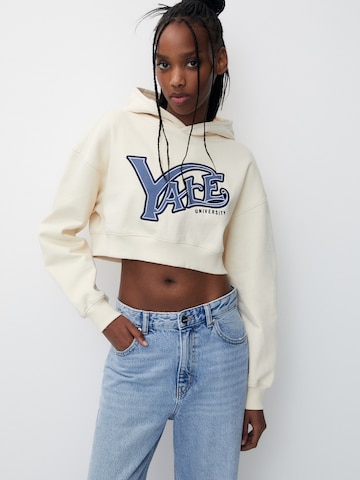 Pull&Bear Sweatshirt in Beige: voorkant