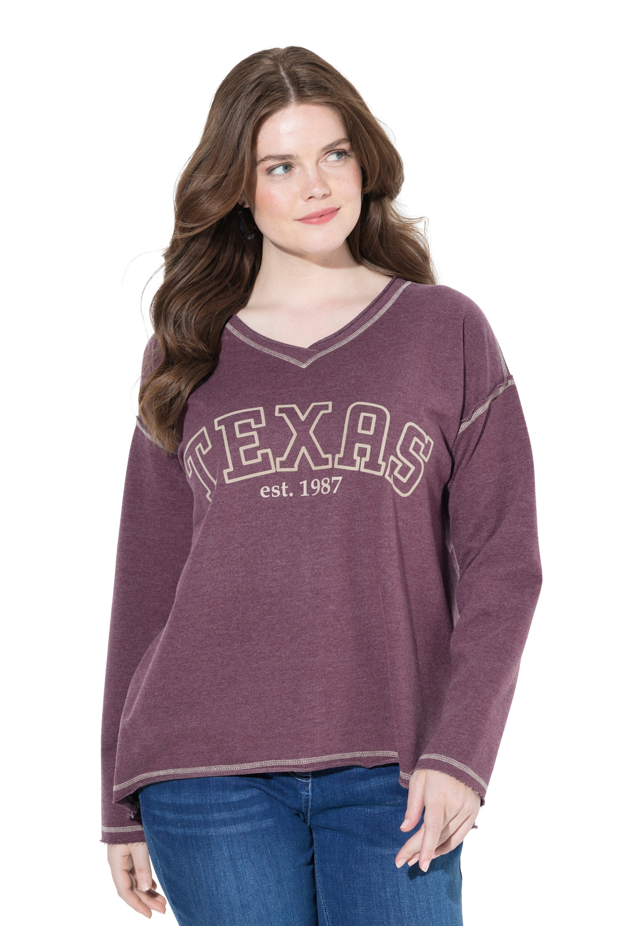 Ulla Popken - Sudadera 'Texas' en lila: frente