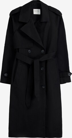 Bershka Between-Seasons Coat in Black: front