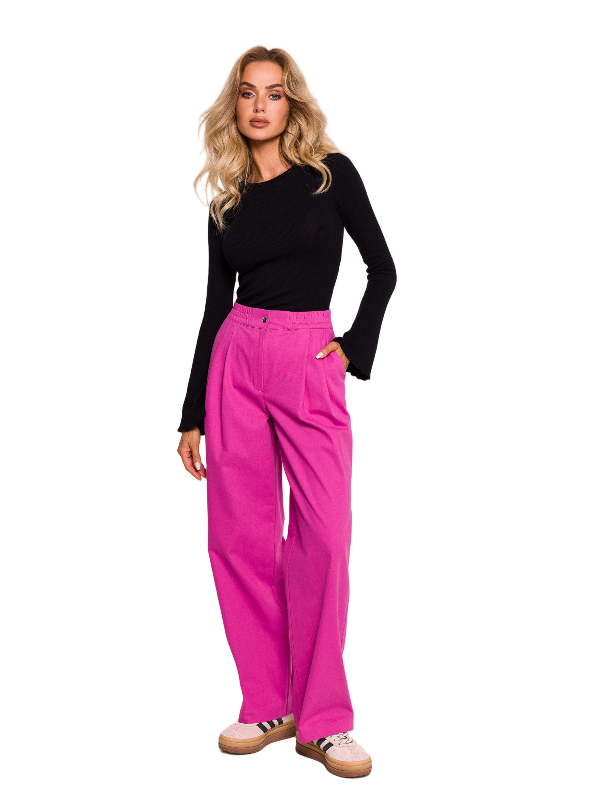 Wide leg Pantaloni de la made of emotion pe roz