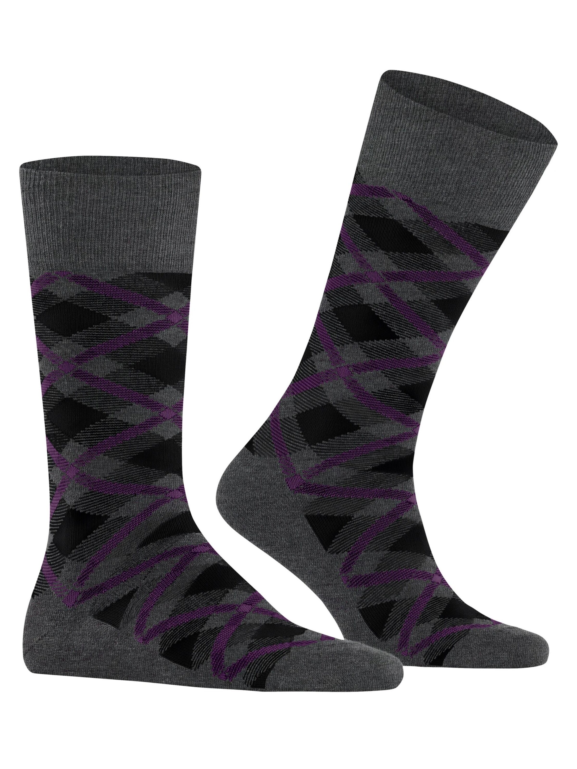 BURLINGTON Socks 'Tartan' in Grey