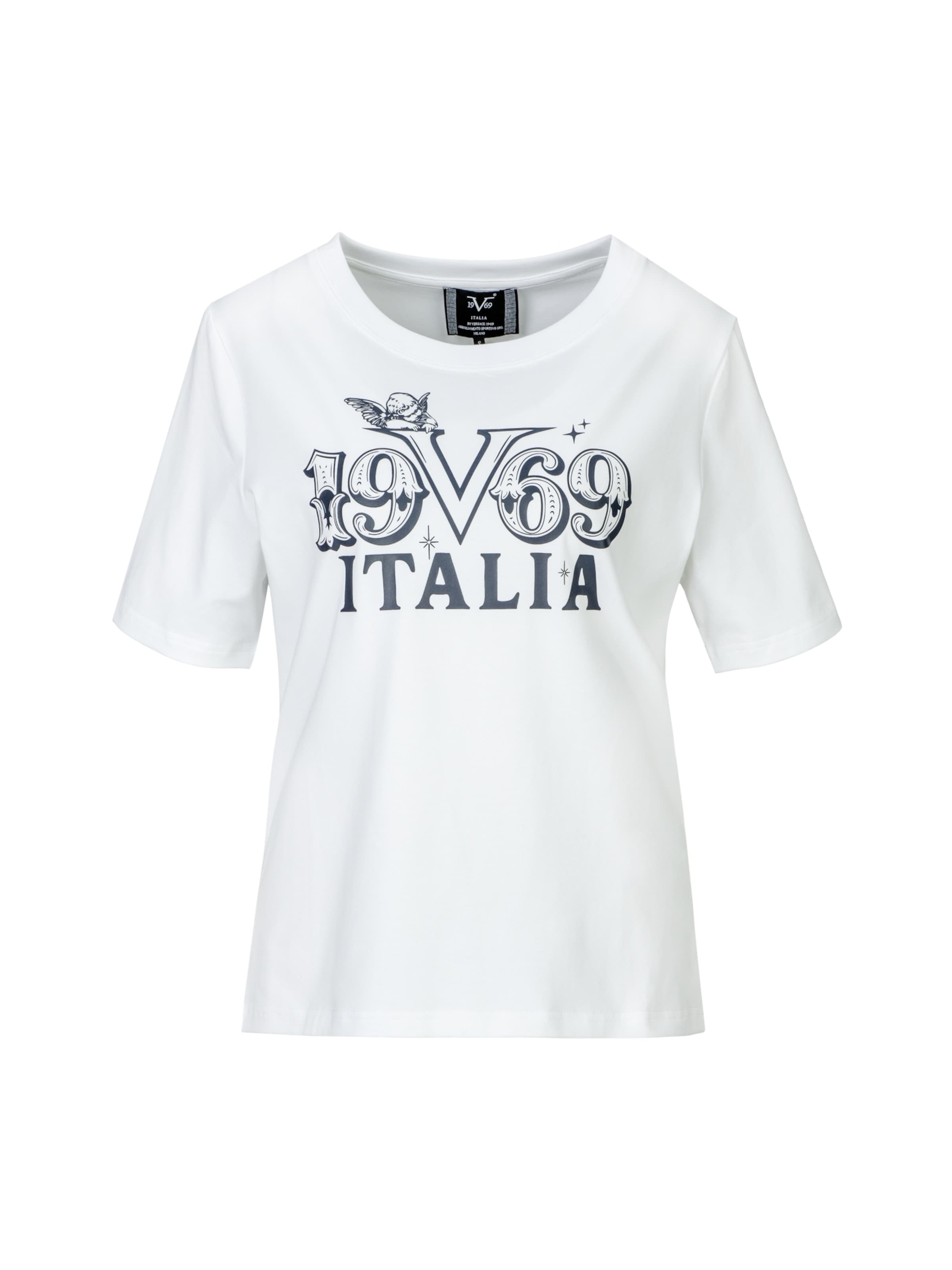 19V69 ITALIA T-shirt en L en noir / blanc, Vue avec produit