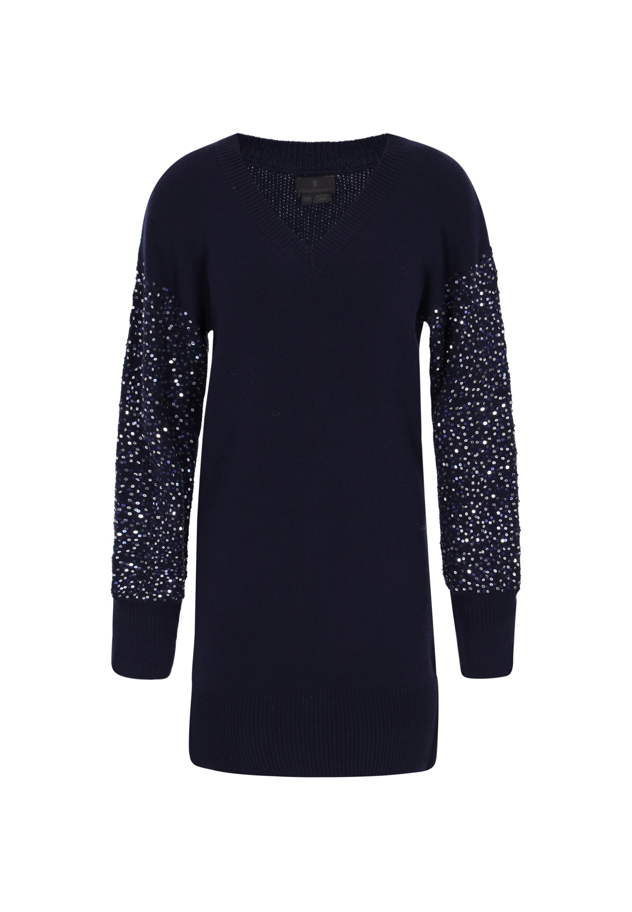 DreiMaster Klassik Gebreide jurk in Blauw: voorkant