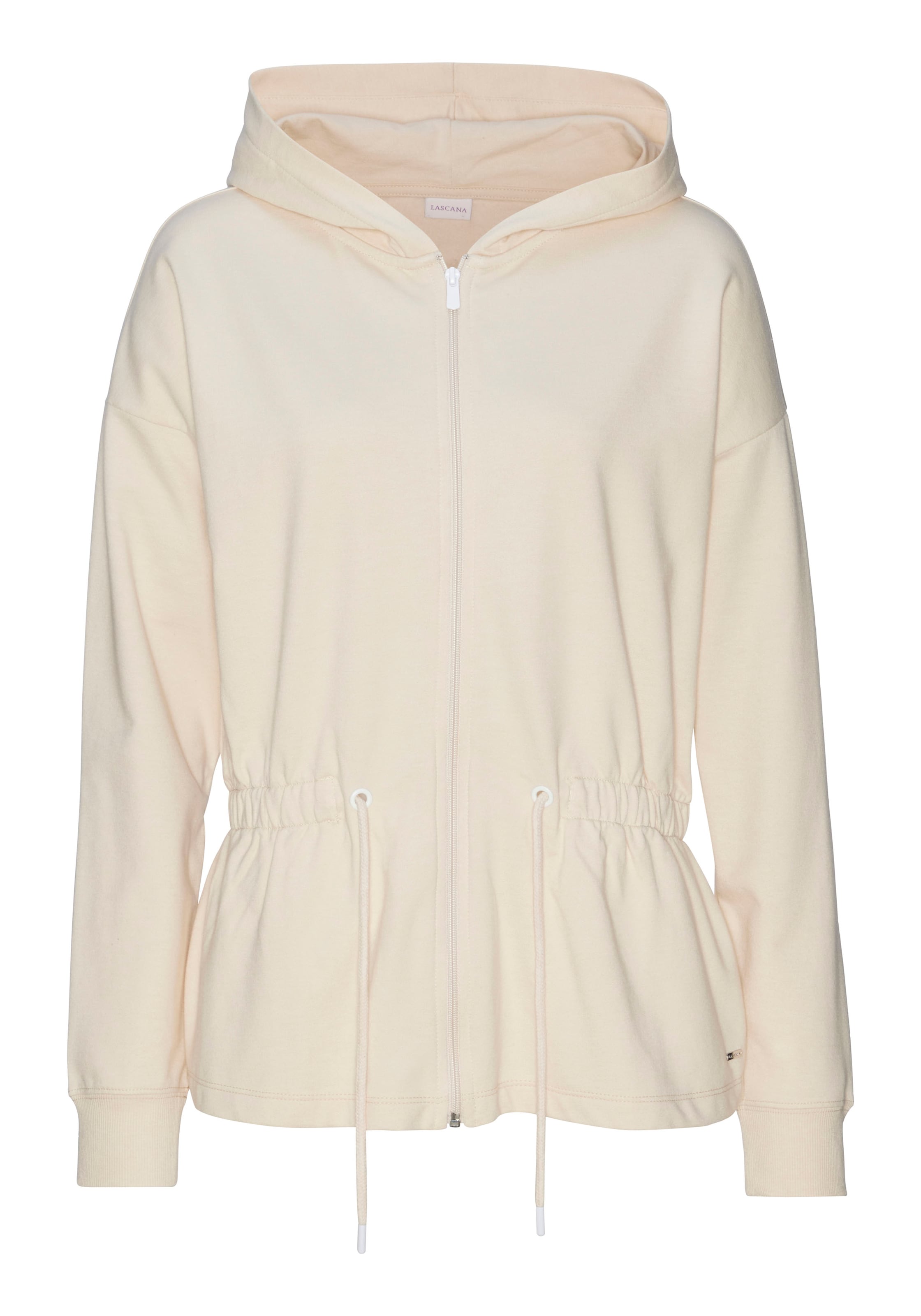 LASCANA Sweatjakke i beige: forside
