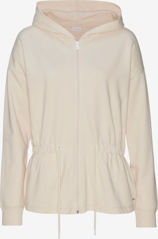 LASCANA Sweatjacke in Beige: predná strana