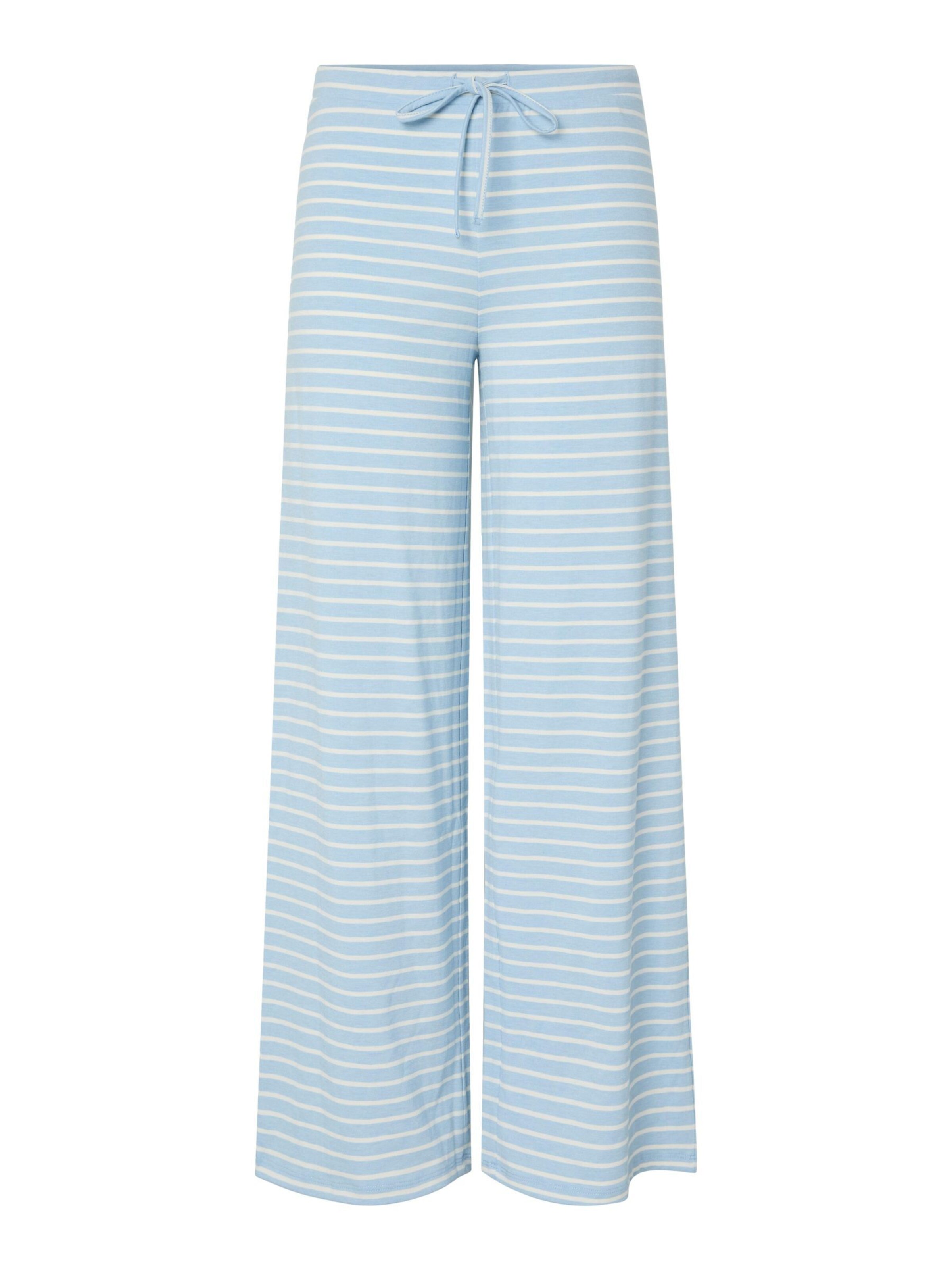 PIECES Bukser 'PCMonique' i lyseblå / hvid, Produktvisning
