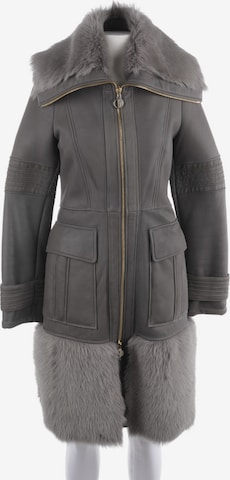 VERSACE Lederjacke / Ledermantel XXS in Grau: predná strana