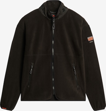 Veste en polaire Superdry en noir : devant