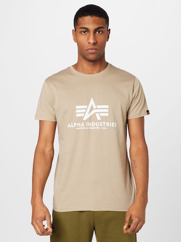 T-Shirt ALPHA INDUSTRIES en beige : devant