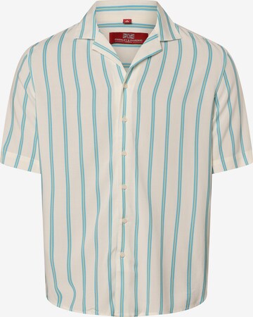 Coupe regular Chemise Finshley & Harding London en bleu : devant