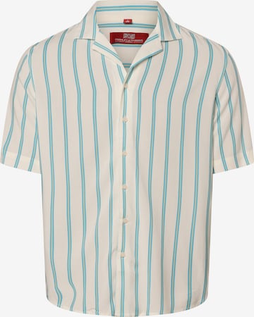 Finshley & Harding London Regular fit Button Up Shirt in Blue: front