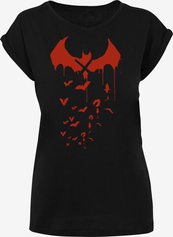 F4NT4STIC T-Shirt 'DC Comics Batman Arkham Knight Bats X Drip' in Schwarz: predná strana