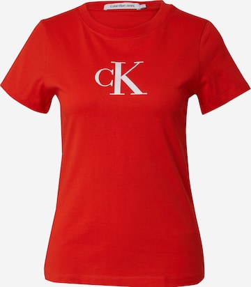 T-shirt Calvin Klein Jeans en rouge : devant