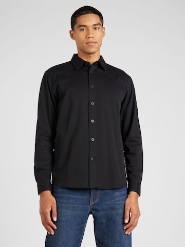 Coupe regular Chemise Calvin Klein Jeans en noir : devant