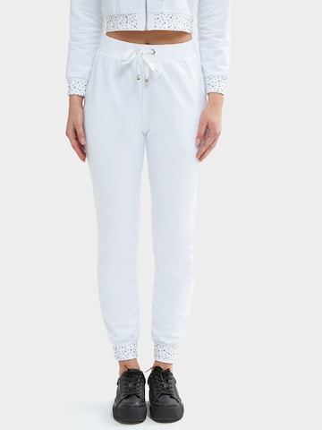 Effilé Pantalon Influencer en blanc : devant