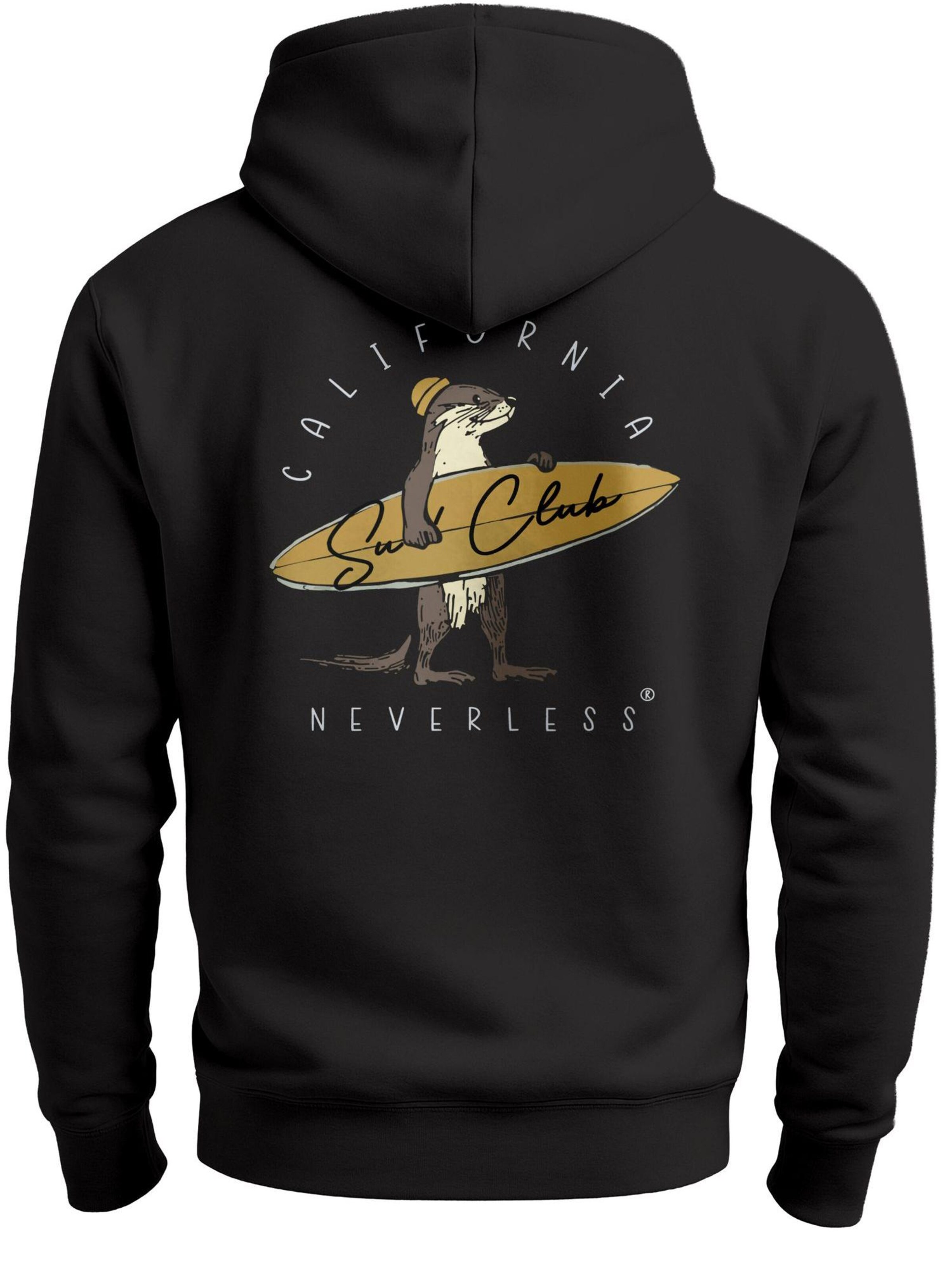 Neverless Sweatshirt 'Surfing Otter' in Black