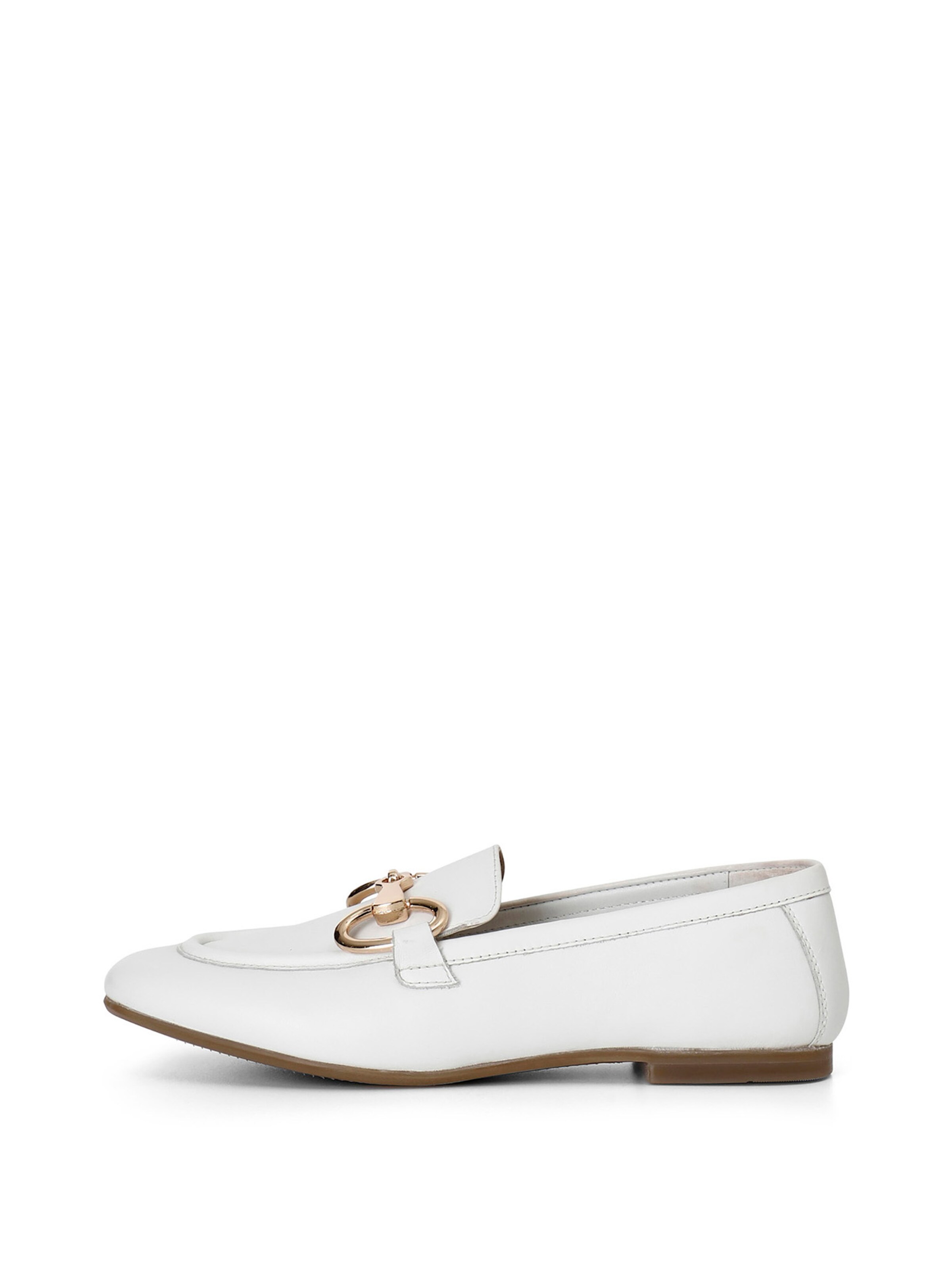 CAFè NOIR Moccasin in White: front