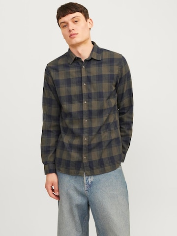 JACK & JONES Slim fit Overhemd 'JJJoshua' in Groen: voorkant