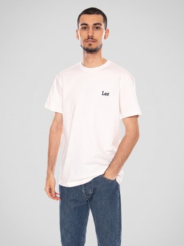 T-Shirt 'SS SMALL LOGO TEE NATURAL' Lee en blanc : devant