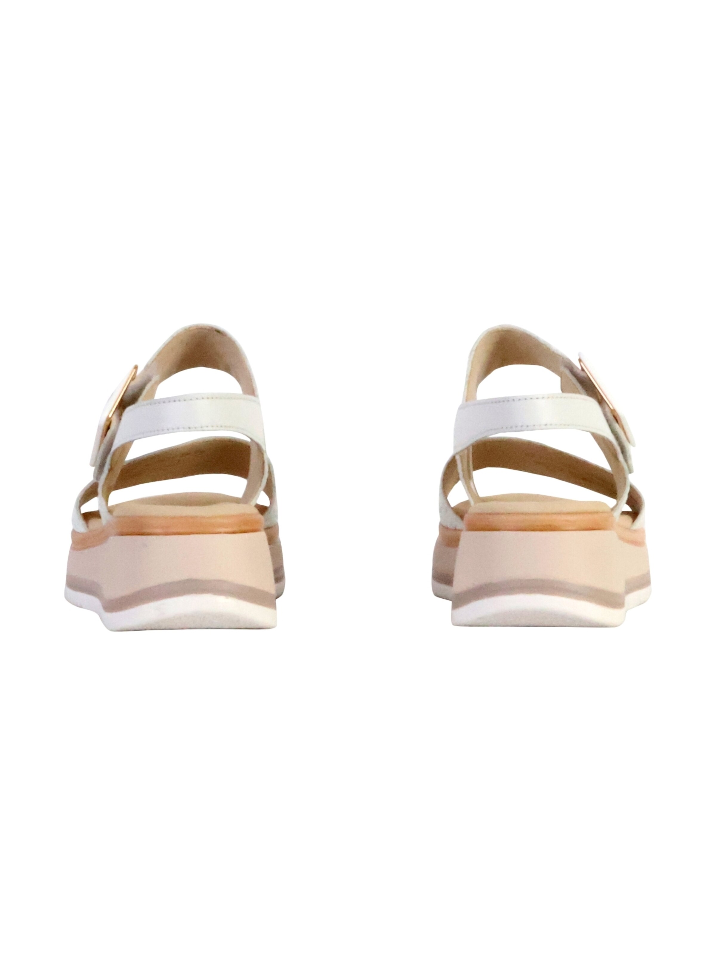GABOR - Sandalias 'TwistNappa-Sandalen aus Leder mit Keilabsatz und Flechtmuster' en blanco