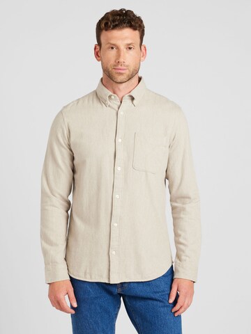 JACK & JONES Regular fit Overhemd 'JPRBLUBROOK' in Beige: voorkant