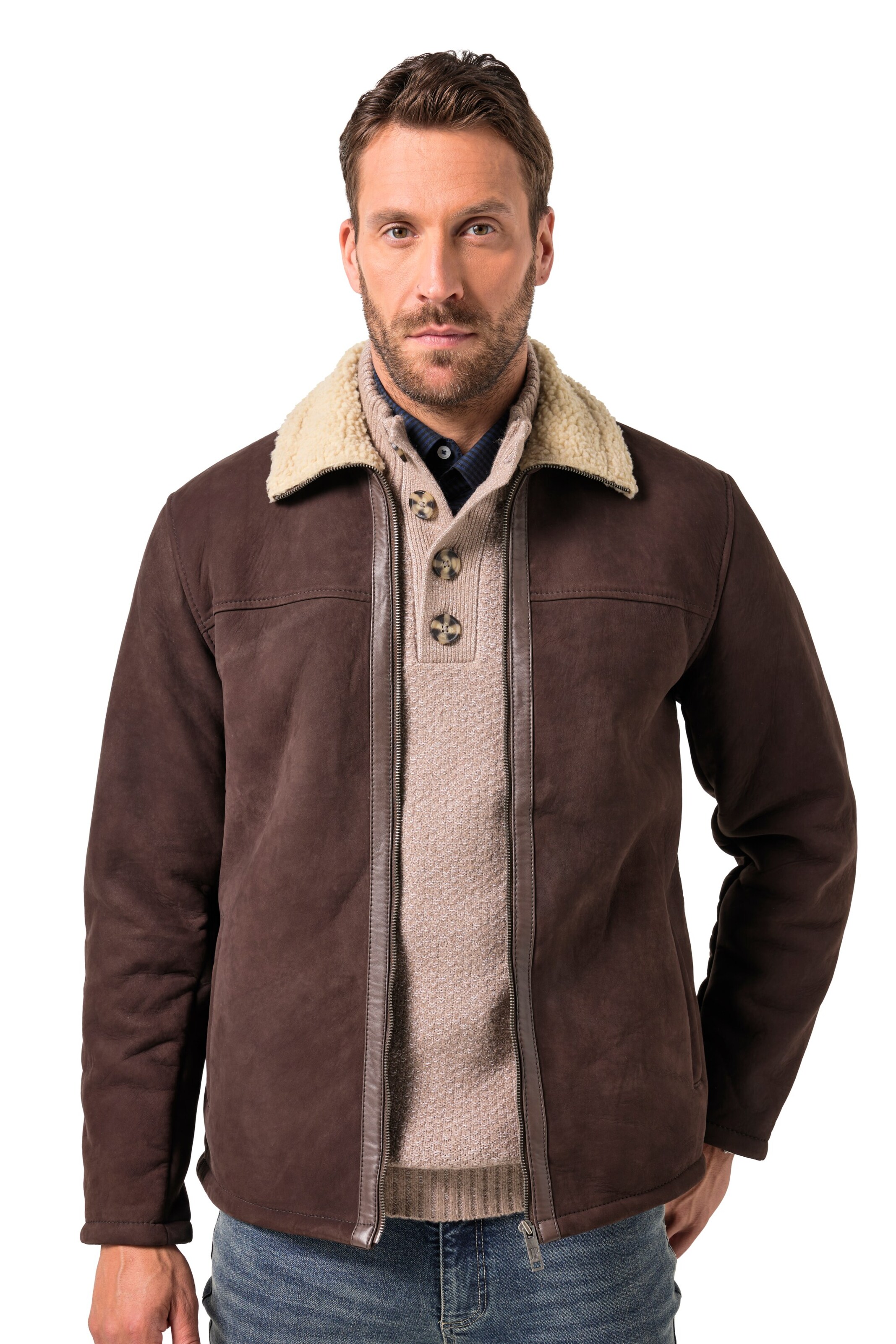 JP1880 Jacke in Braun: Vorderseite
