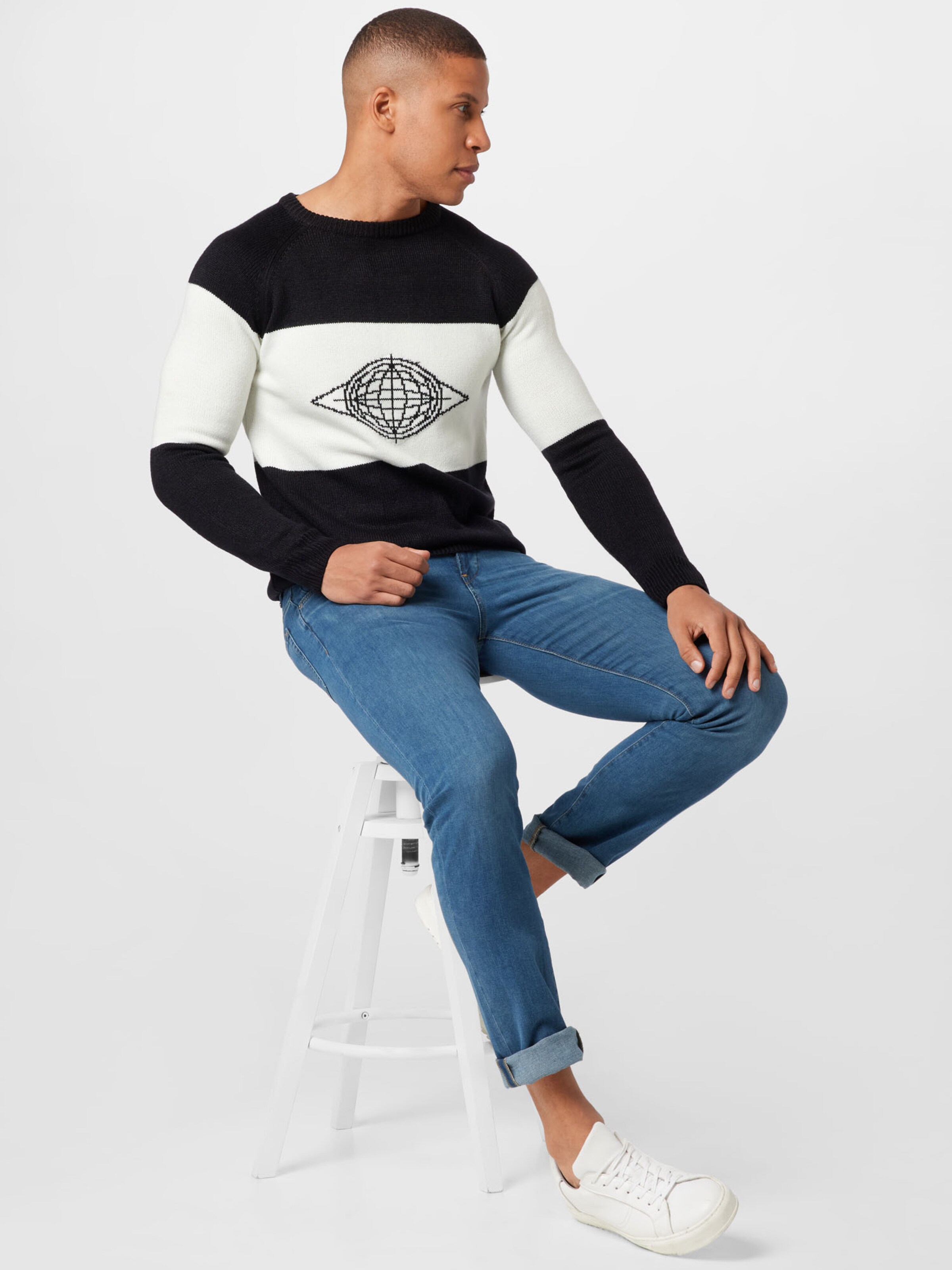 Männer Pullover & Strick Denim Project Pullover 'DAUDI' in Schwarz - EH18782 Männer Pullover & Strick Denim Project Pullover 'DAUDI' in Schwarz - EH18782
