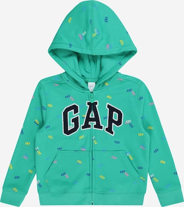 GAP - Sudadera con cremallera en verde: frente