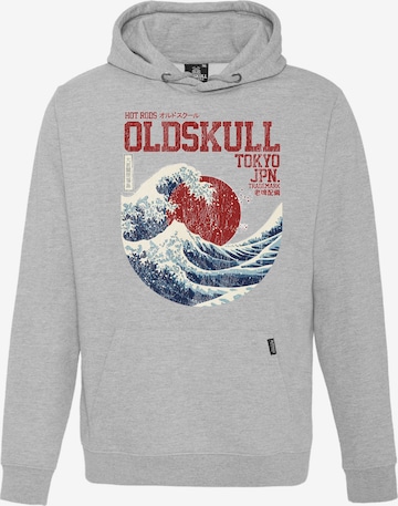 Oldskull Sweatshirt 'Asian Big W' in Grijs: voorkant