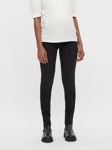 MAMALICIOUS Skinny Jeggings 'LOLA' in Zwart: voorkant