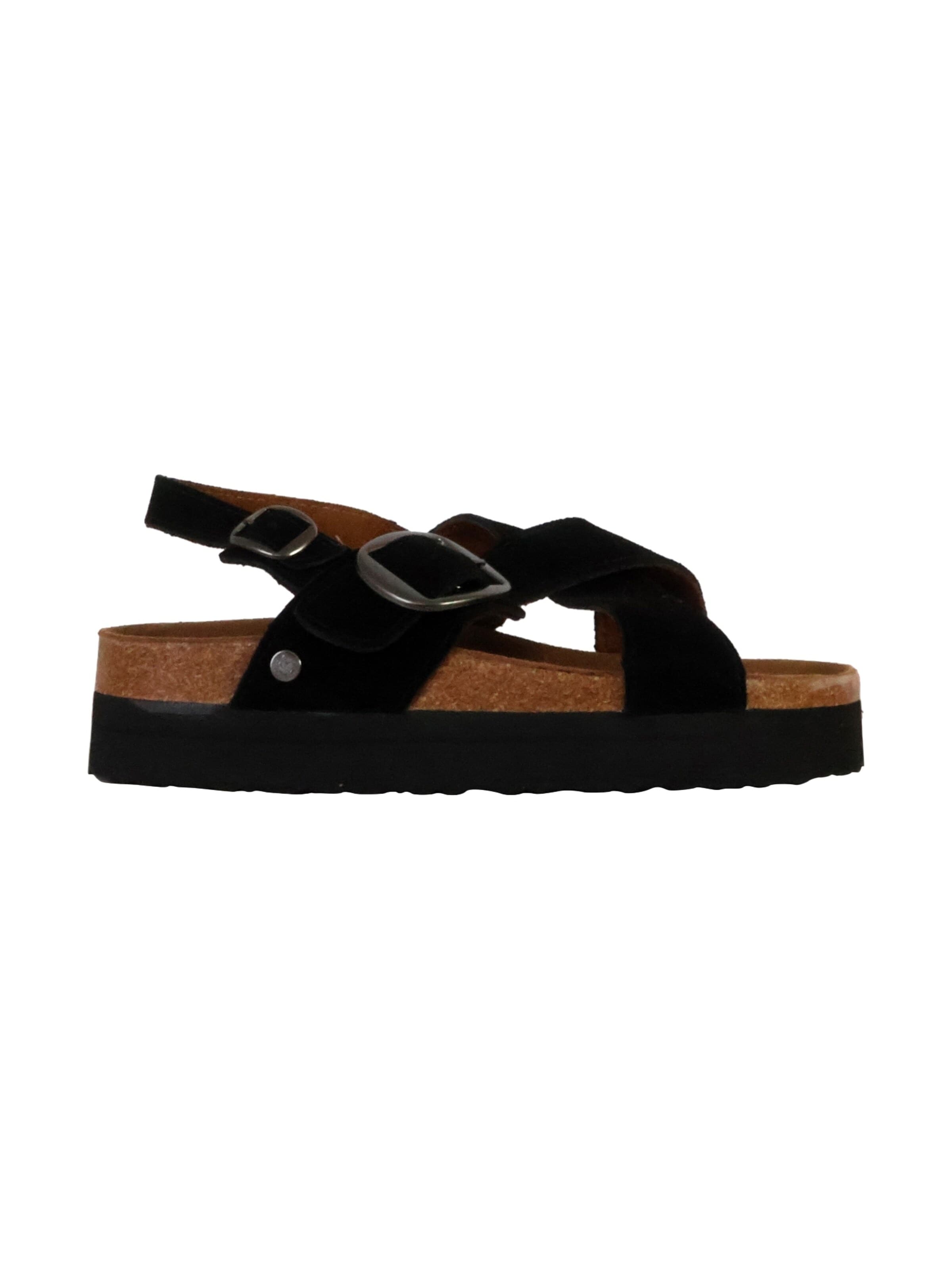 Sandales 'Shylo-Ledersandalen' terre de marins en noir : devant