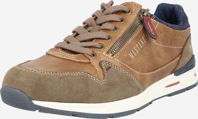 MUSTANG Sneaker in camel / blau / braun, Produktansicht