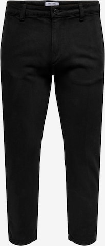 Coupe slim Pantalon chino 'Avi' Only & Sons en noir : devant