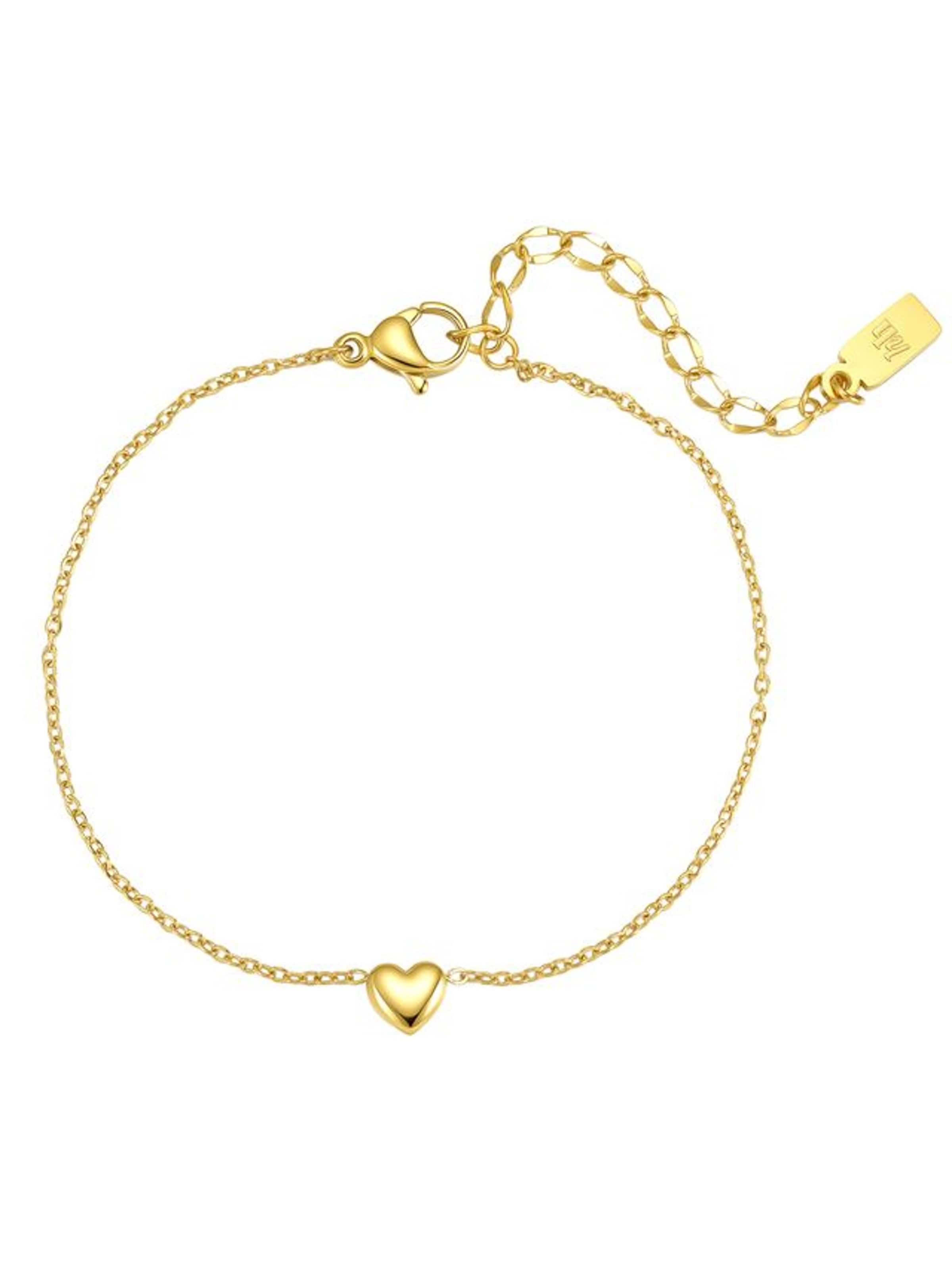 Braccialetto 'Bold Heart' di Hey Happiness in oro: frontale