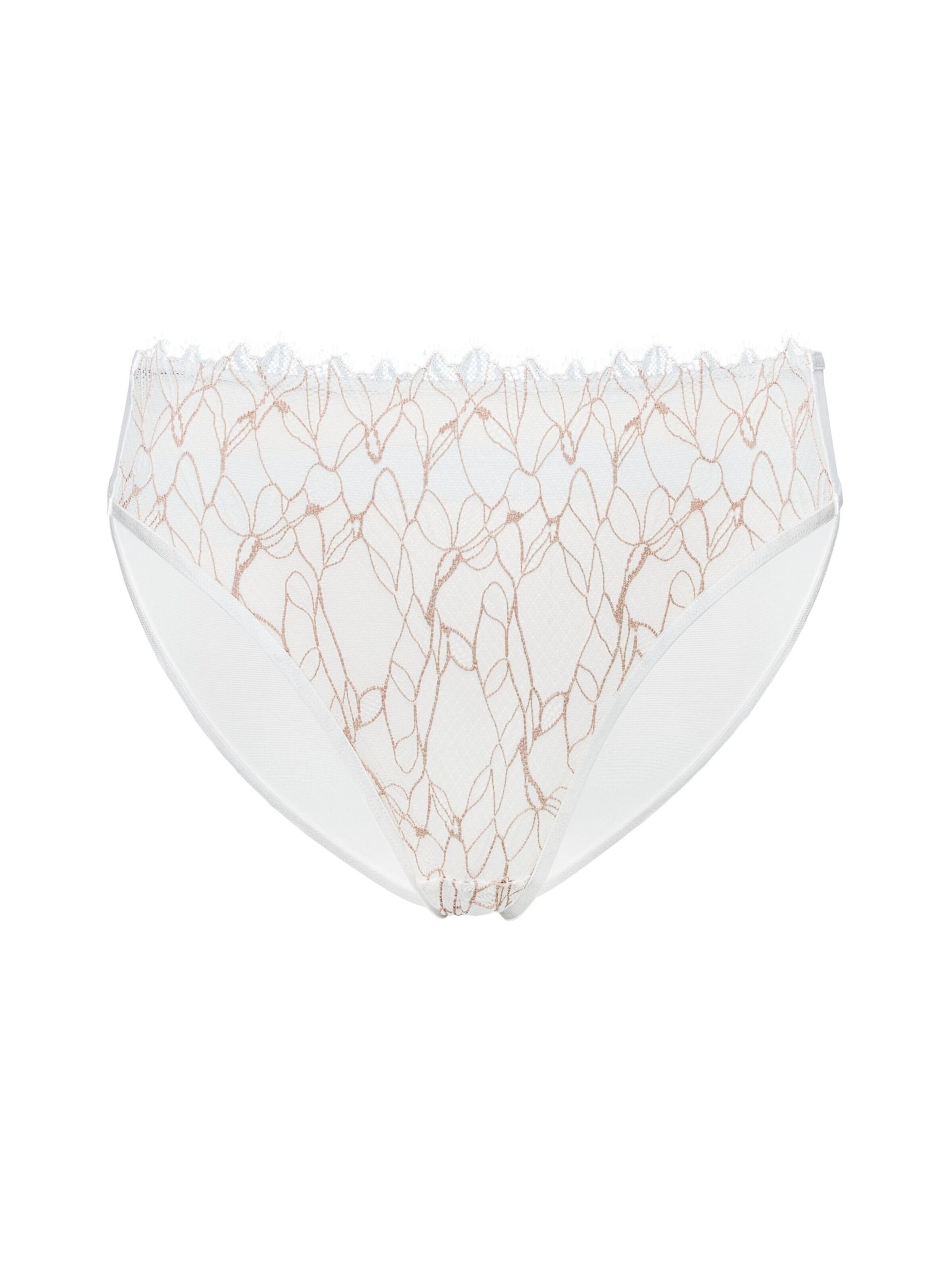 ESOTIQ Broekje 'Slip C'mon, feine Spitze, feine Stickerei, transparent' in Beige