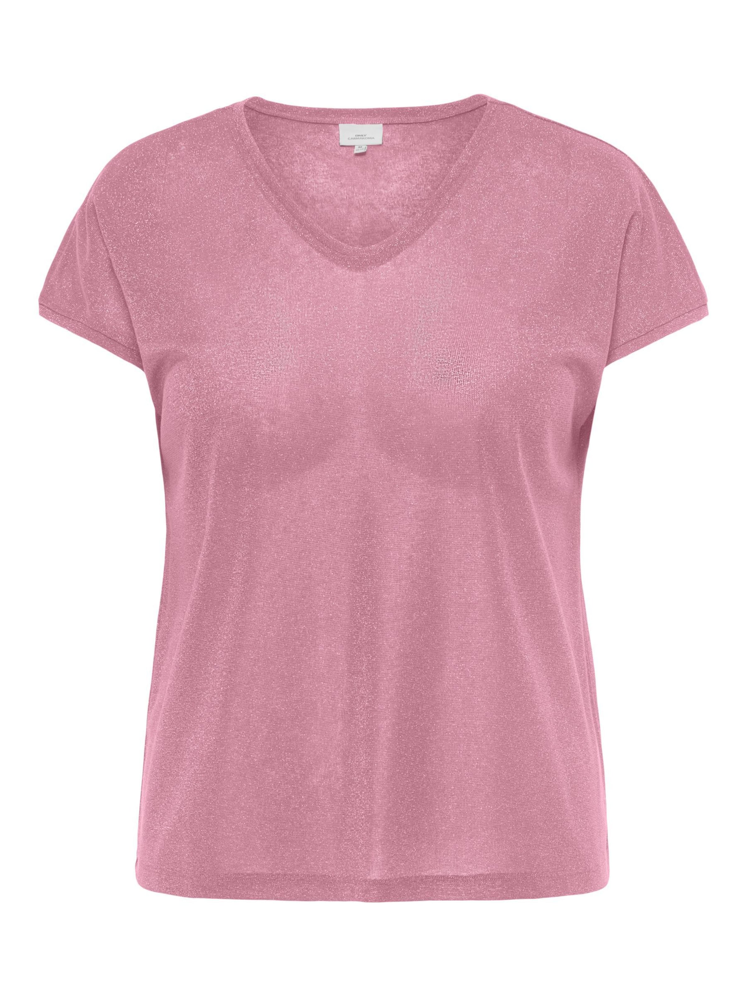 ONLY Carmakoma T-Shirt 'CARSilvery' in Pink: Vorderseite