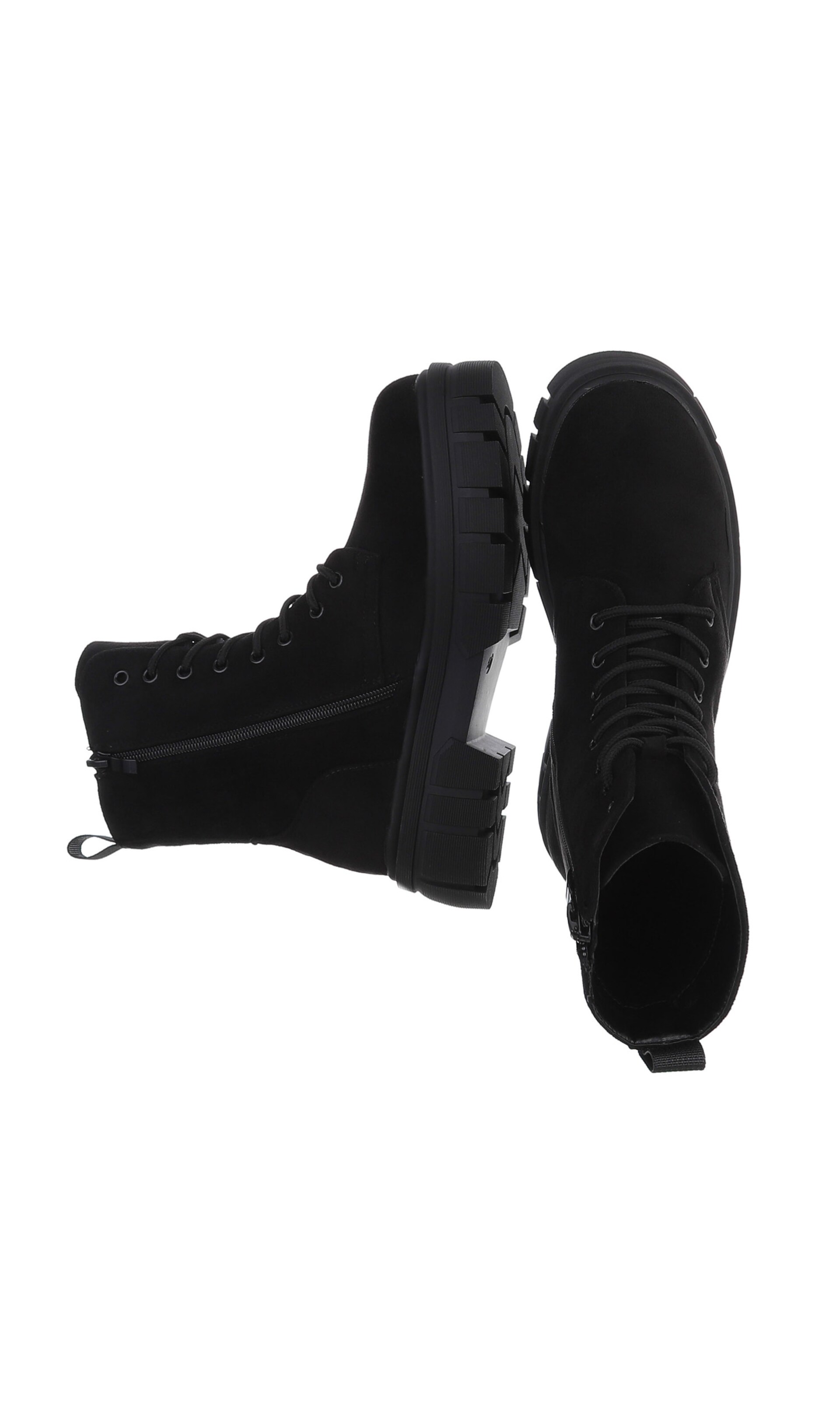 Ital-Design Schnürstiefelette in Schwarz