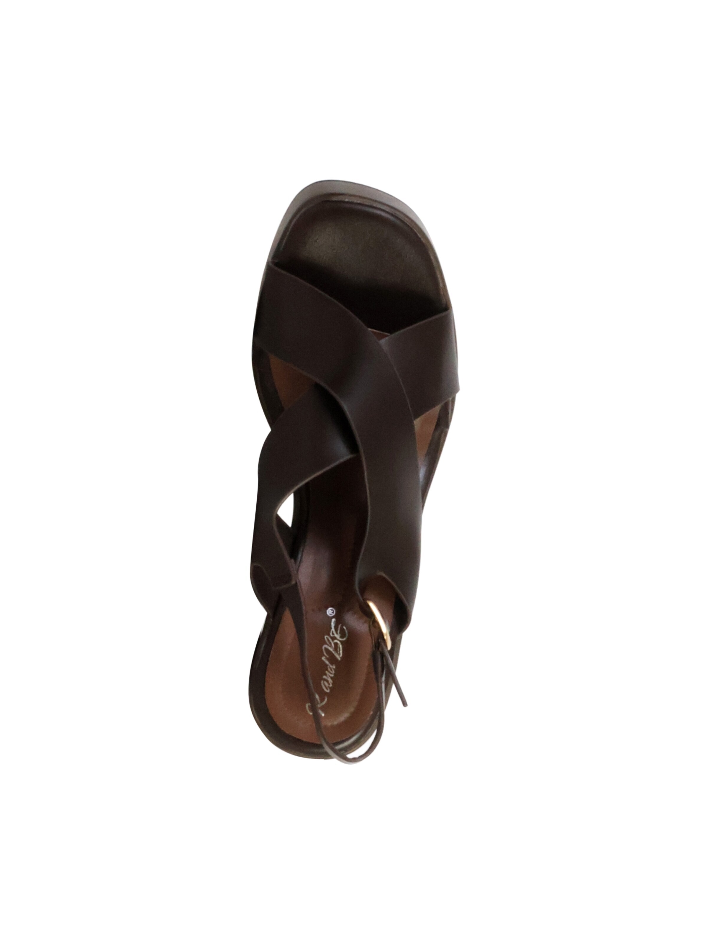 Sandales 'Sandalen mit Keilabsatz und Riemchen von R and BE' Super Mode en marron
